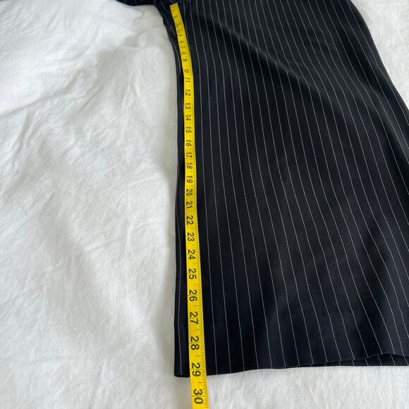 Reformation Black and White Pinstripe Tully Wide Leg Pull On Pant, Size XL - Picture 10 of 16